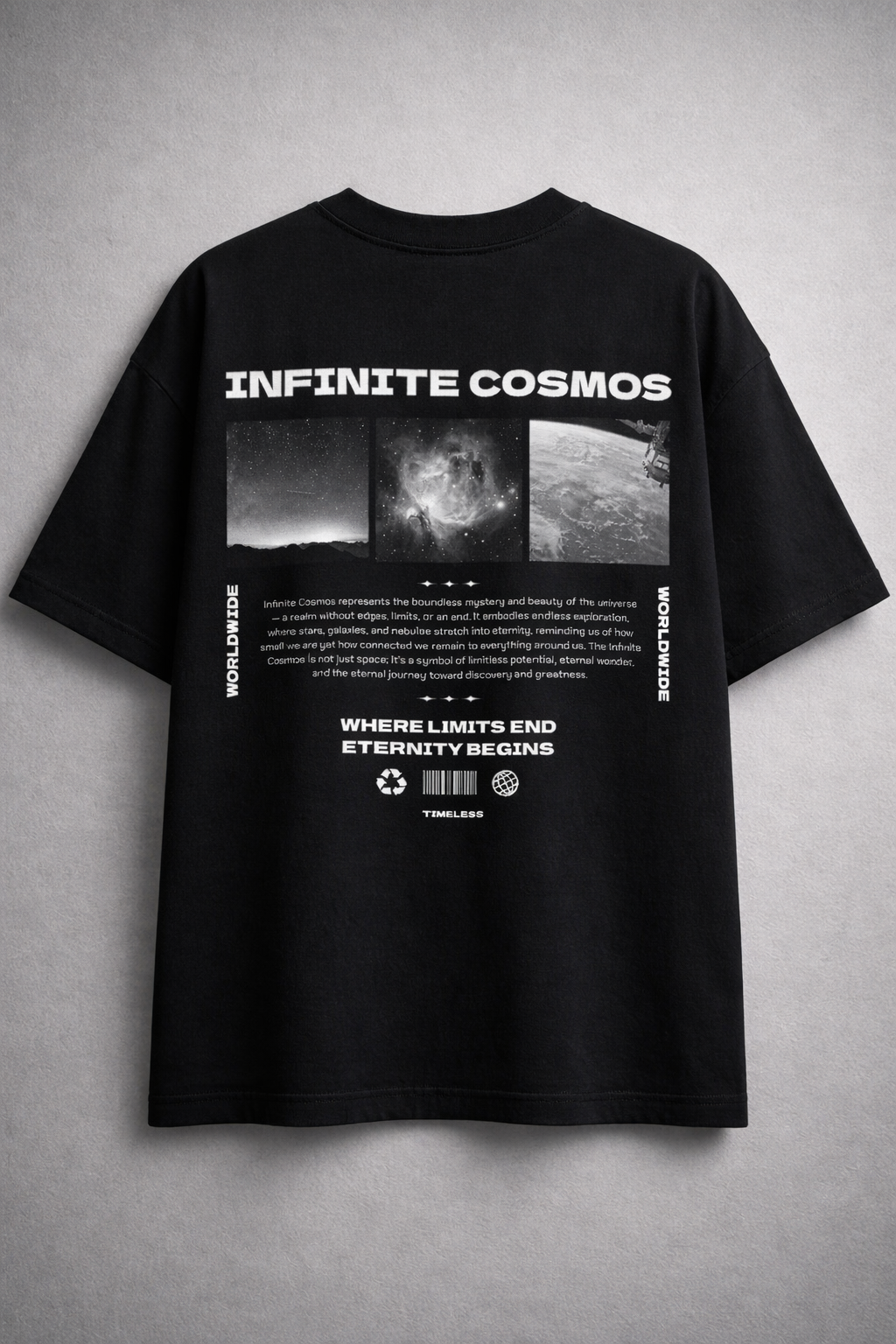 Triooo Infinite Universe Streetwear Oversized T-Shirt  FLAT 41% OFF