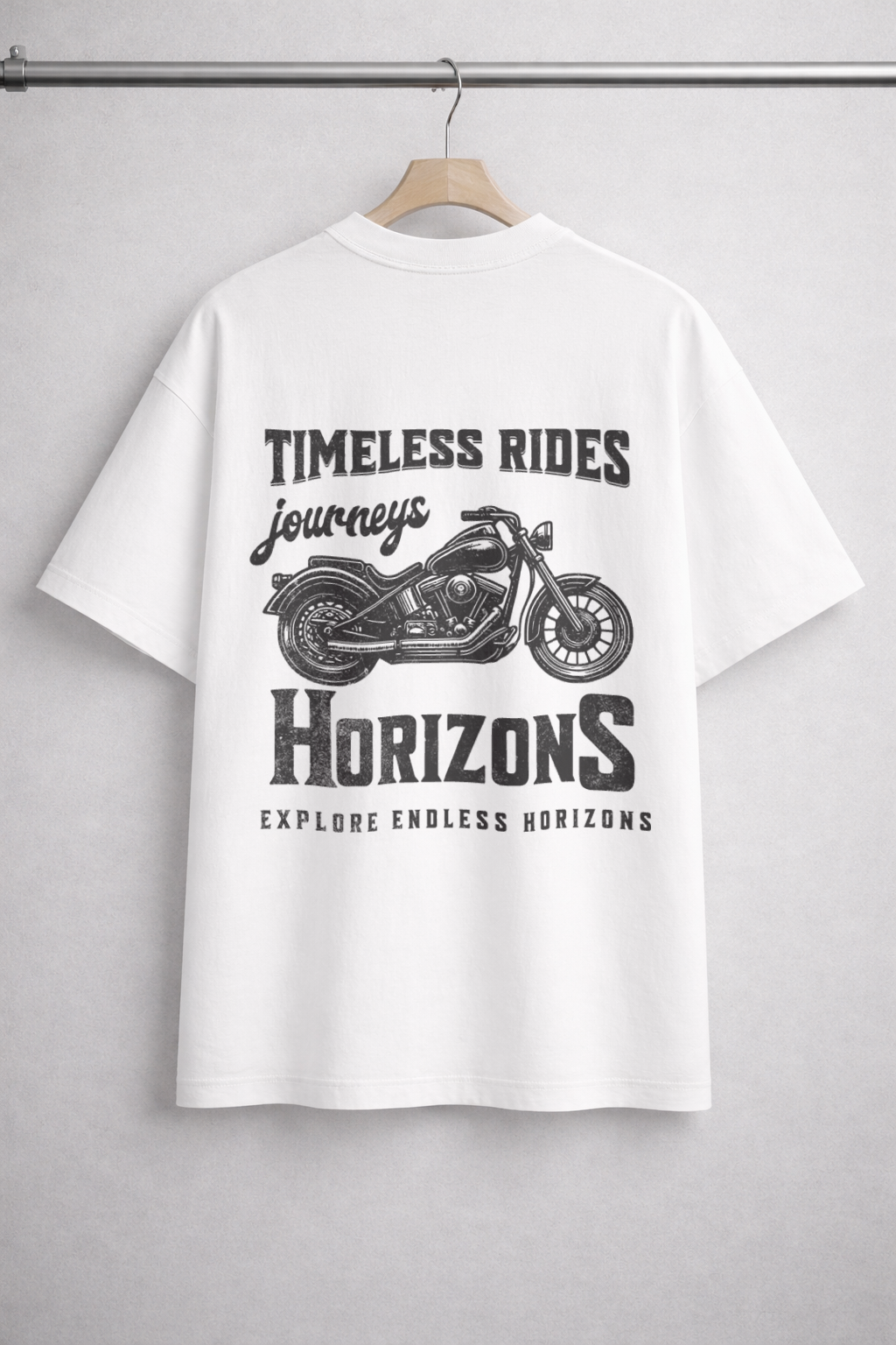 Timeless Rides Motorcycle Graphic Oversized Tee FLAT 42% OFF